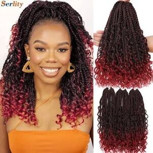 Goddess Burgundy Ombre Braided Extensions